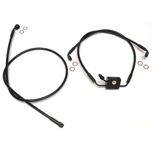 XR Stainless BLK/BLK M8 Softail Dual Disc ABS Lower and 26" Upper Brake Line