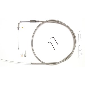 BYO® Braided Stainless Throttle Cable Threaded 90° Tube Bend