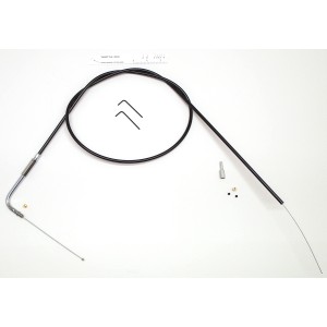 BYO® Black Braided Throttle Cable Smooth 90° Fitting