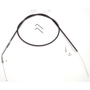 BYO® Black Braided Throttle Cable Threaded 45° Fitting