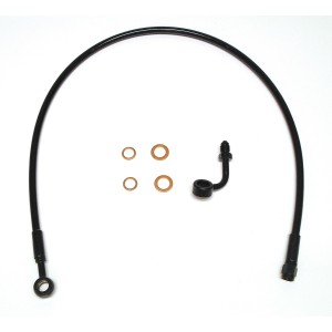 XR Stainless BLK/BLK Non-ABS 31" Trike Upper Brake Line w/Adapter 180° 10mm