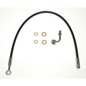 XR Stainless BLK/CHRM Non-ABS 27" Trike Upper Brake Line w/Adapter 180° 10mm