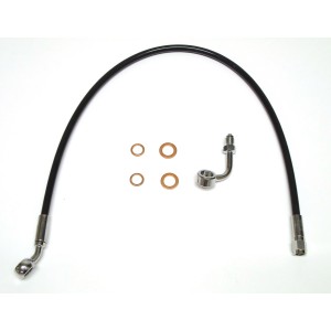 XR Stainless BLK/CHRM Non-ABS 33" Trike Upper Brake Line w/Adapter 35° 10mm