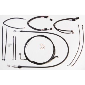 XR OE Style Black w/Black Fittings Touring Handlebar Kit with Quick Connect Clutch for 12" - 14" Apes