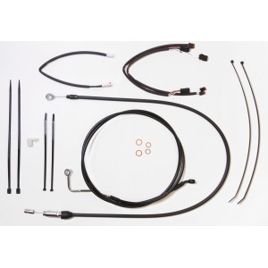 XR OE Style Black w/Black Fittings Touring Handlebar Kit with Quick Connect Clutch for 12" - 14" Apes