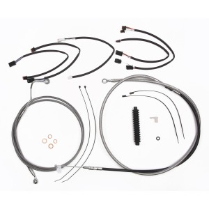 XR OE Style Stainless w/Chrome Fittings Touring Handlebar Kit 12" - 14" Apes