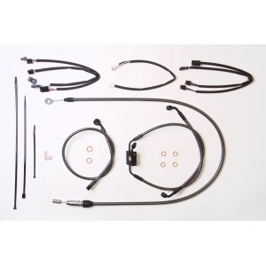 KARBONFIBR Softail Handlebar Installation Kit w/ Quick Connect Clutch Cable for 15"-17" Apes