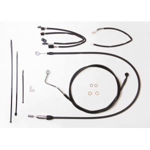XR OE Style Black w/Black Fittings Touring Handlebar Kit with Quick Connect Clutch for 15" - 17" Apes