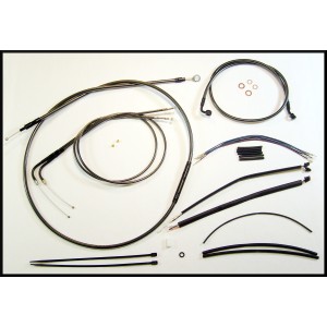 Black Pearl Dyna Handlebar Installation Kit 18"-20" Apes