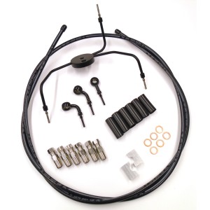 BYO® Wide Glide Braided Black Dual Disc DOT Brake Line Kit 35°