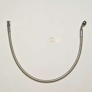 Polished Stainless Designer ABS Upper DOT Brake Line 28" 180° 7/16"