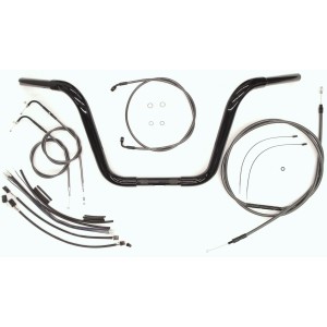 12” Black Pearl Caliber Ape Bar w/Installation Kit