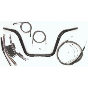 12” Black Pearl Caliber Ape Hanger Bar w/Installation Kit