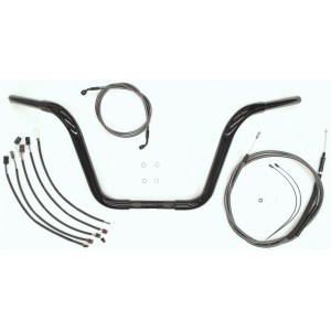 16” Black Pearl Caliber Ape Hanger Bar w/Installation Kit
