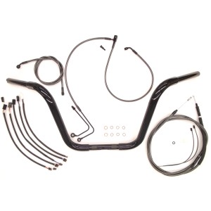 12” Black Pearl Caliber Ape Hanger Bar w/Installation Kit